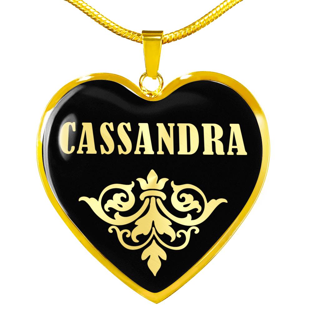 Cassandra v02 - 18k Gold Finished Heart Pendant Luxury Necklace