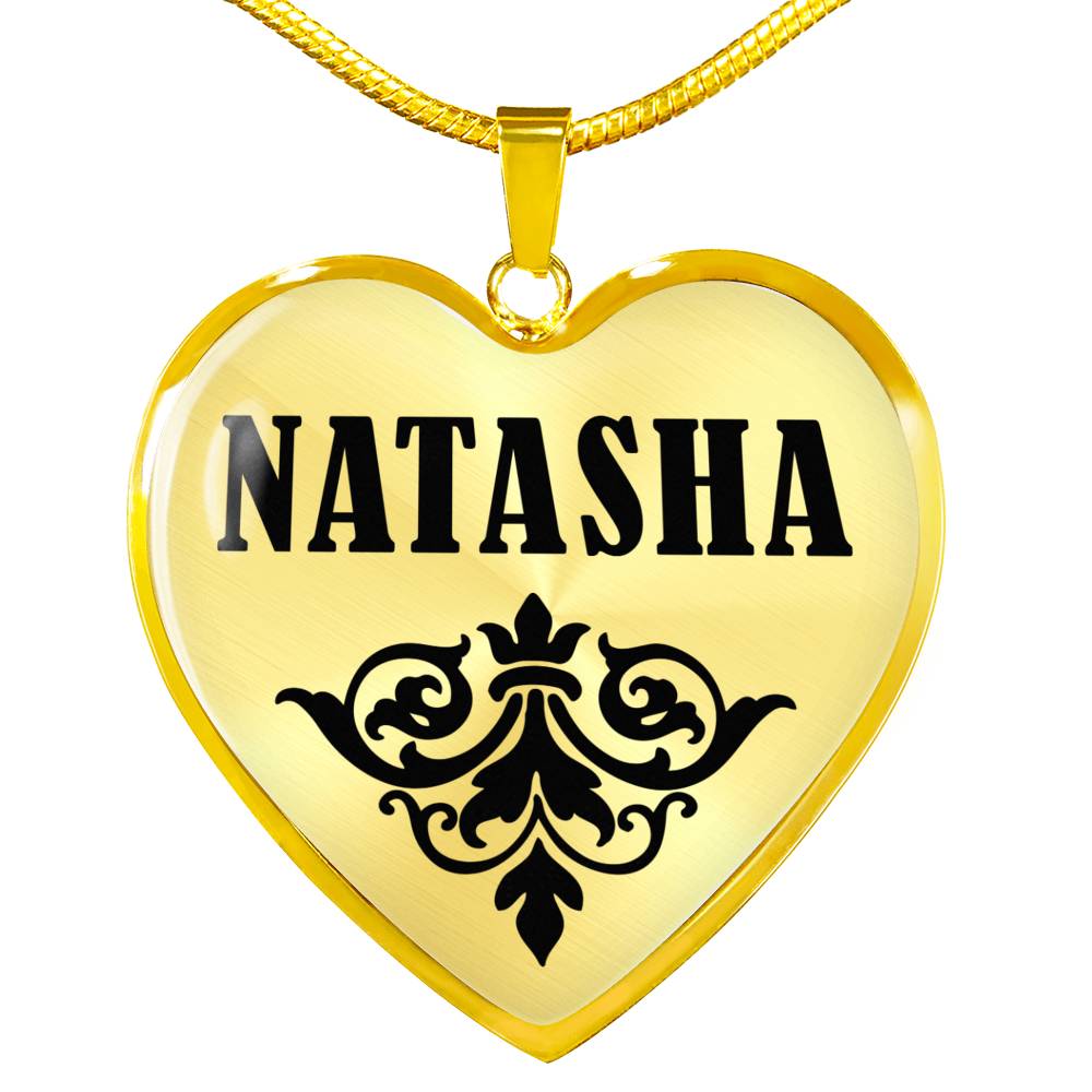 Natasha v01 - 18k Gold Finished Heart Pendant Luxury Necklace