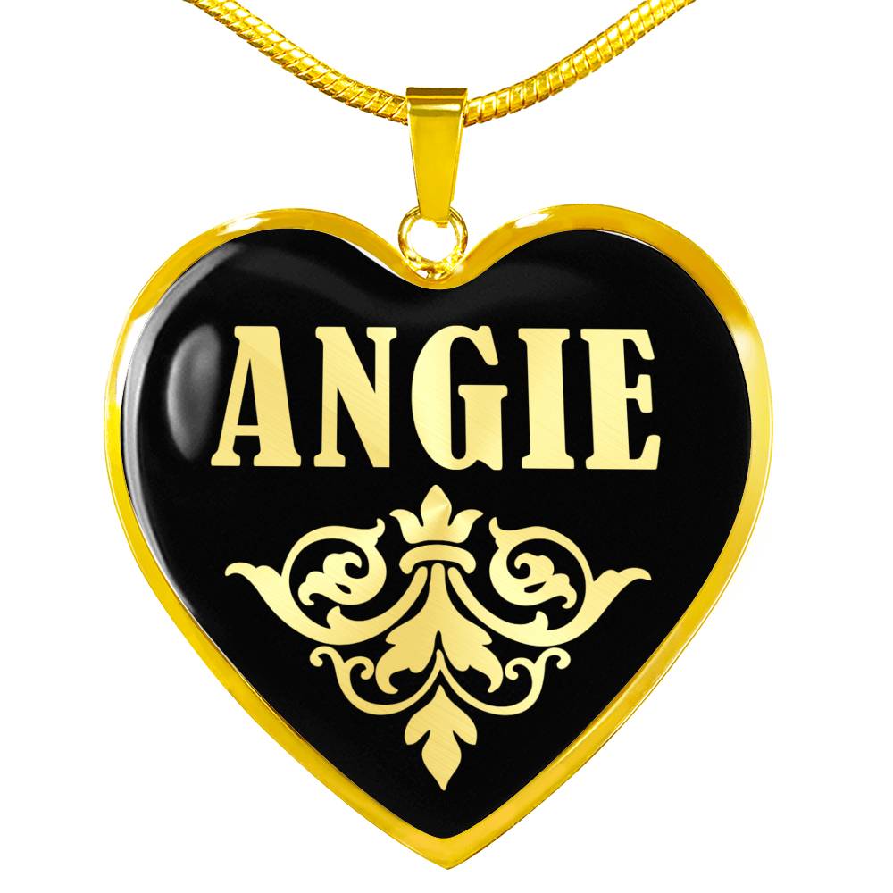 Angie v02 - 18k Gold Finished Heart Pendant Luxury Necklace