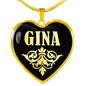 Gina v02 - 18k Gold Finished Heart Pendant Luxury Necklace