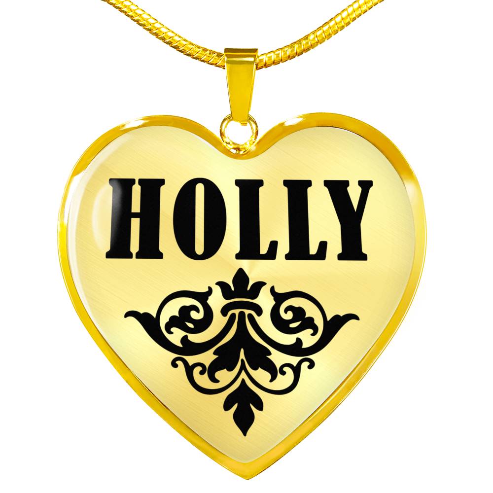Holly v01 - 18k Gold Finished Heart Pendant Luxury Necklace