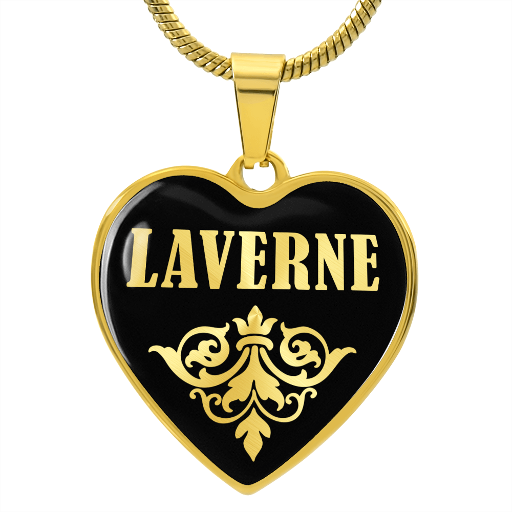 Laverne v02 - 18k Gold Finished Heart Pendant Luxury Necklace