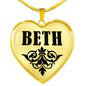 Beth v01 - 18k Gold Finished Heart Pendant Luxury Necklace