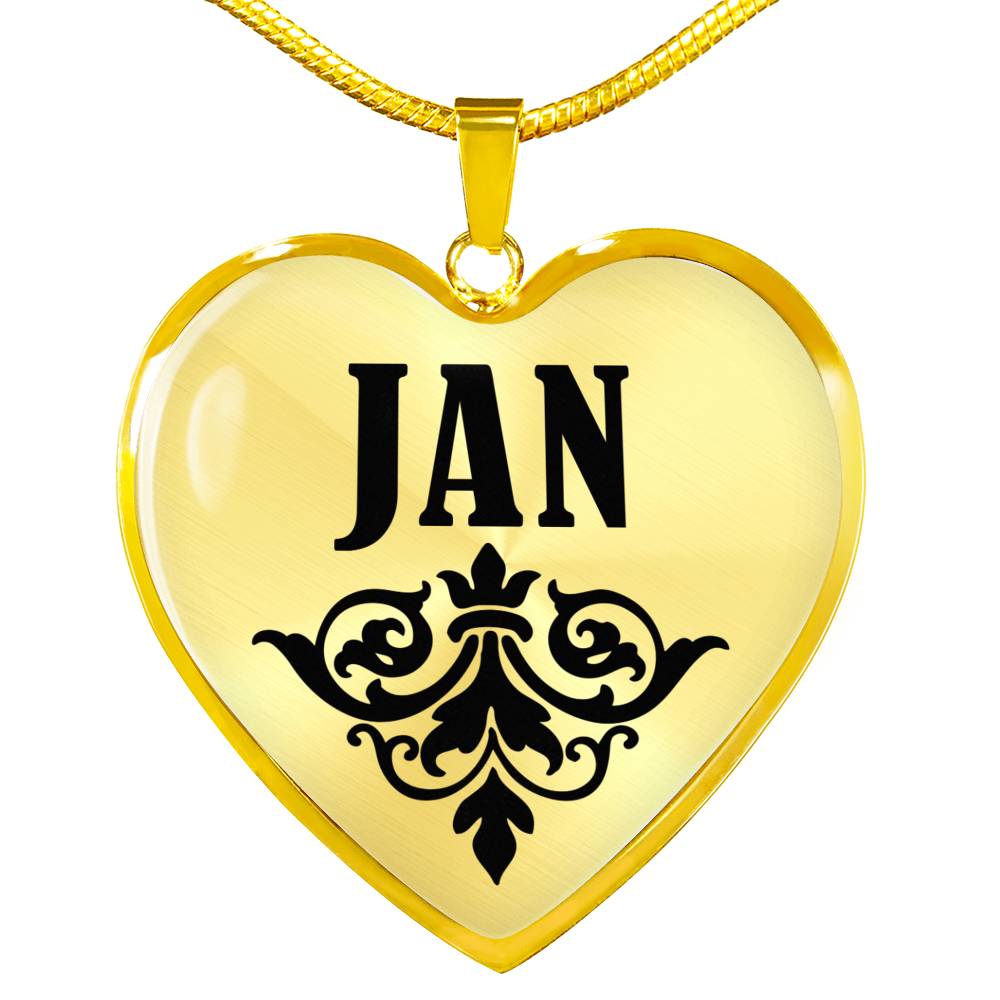 Jan v01 - 18k Gold Finished Heart Pendant Luxury Necklace