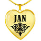 Jan v01 - 18k Gold Finished Heart Pendant Luxury Necklace