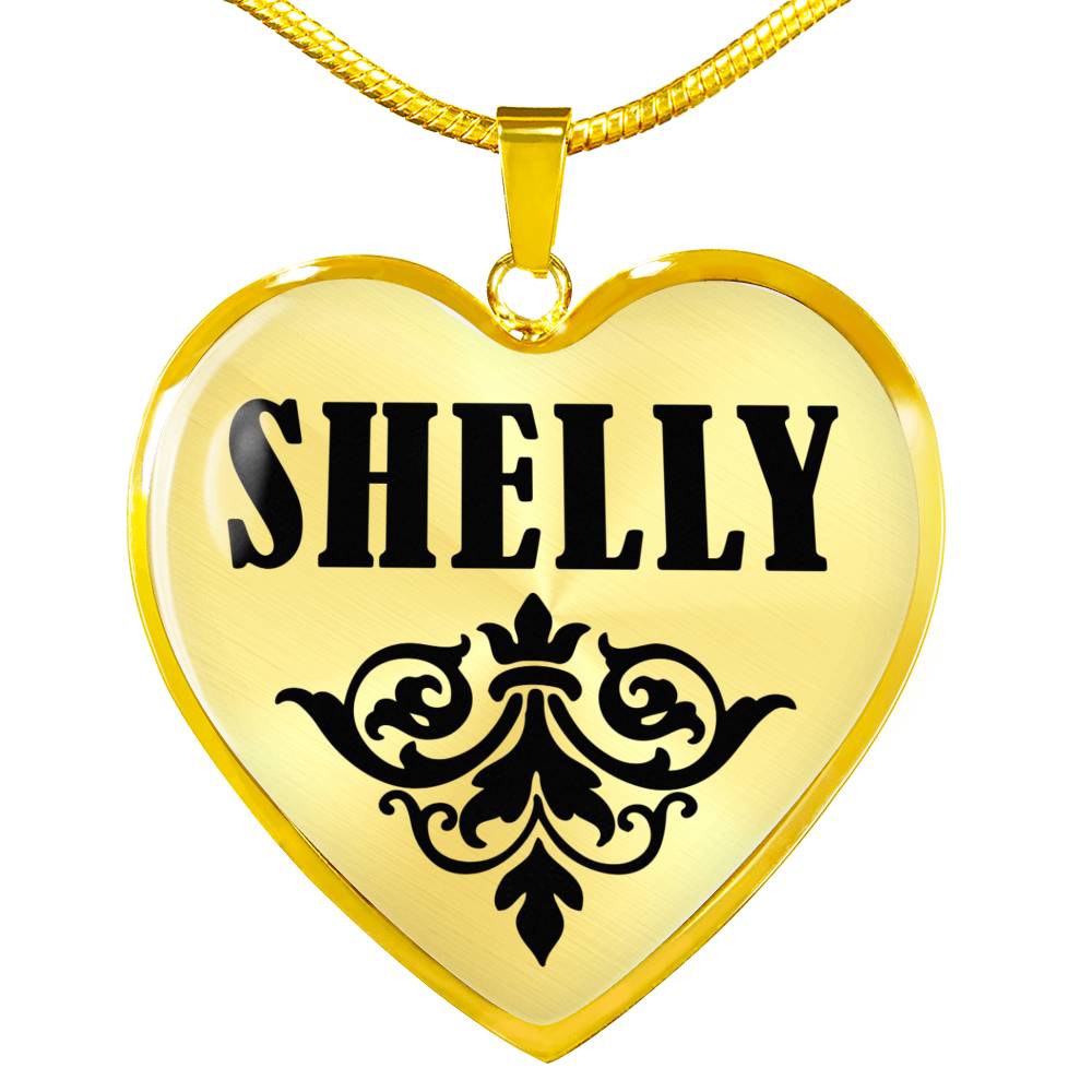 Shelly v01 - 18k Gold Finished Heart Pendant Luxury Necklace