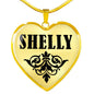 Shelly v01 - 18k Gold Finished Heart Pendant Luxury Necklace