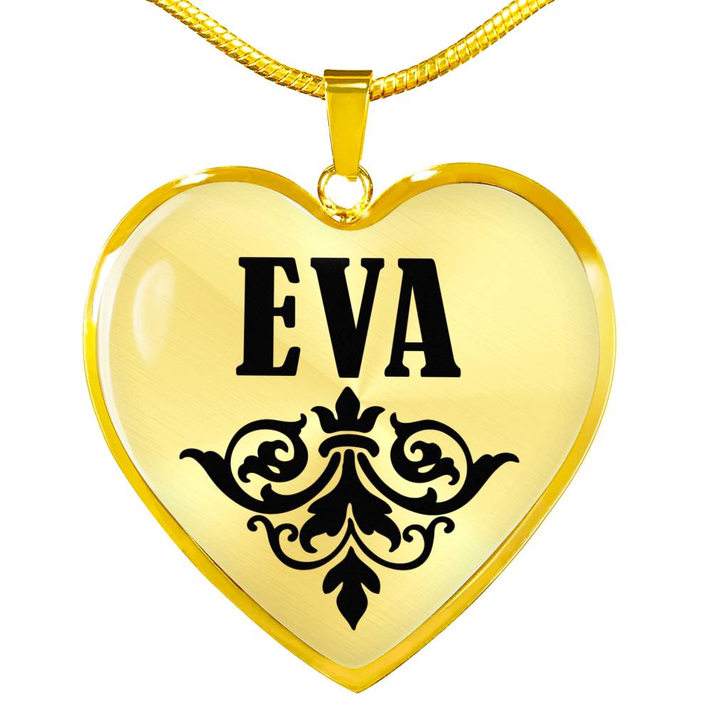 Eva v01 - 18k Gold Finished Heart Pendant Luxury Necklace