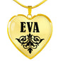 Eva v01 - 18k Gold Finished Heart Pendant Luxury Necklace
