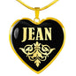 Jean v02 - 18k Gold Finished Heart Pendant Luxury Necklace