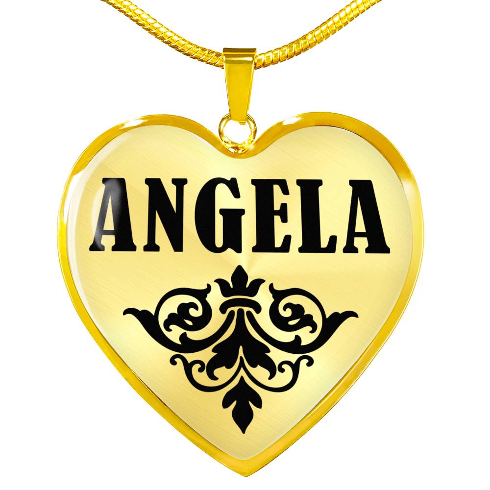 Angela v01 - 18k Gold Finished Heart Pendant Luxury Necklace