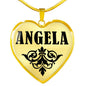 Angela v01 - 18k Gold Finished Heart Pendant Luxury Necklace