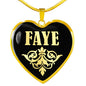 Faye v02 - 18k Gold Finished Heart Pendant Luxury Necklace