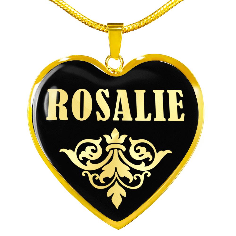 Rosalie v02 - 18k Gold Finished Heart Pendant Luxury Necklace