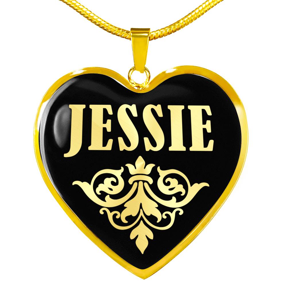 Jessie v02 - 18k Gold Finished Heart Pendant Luxury Necklace