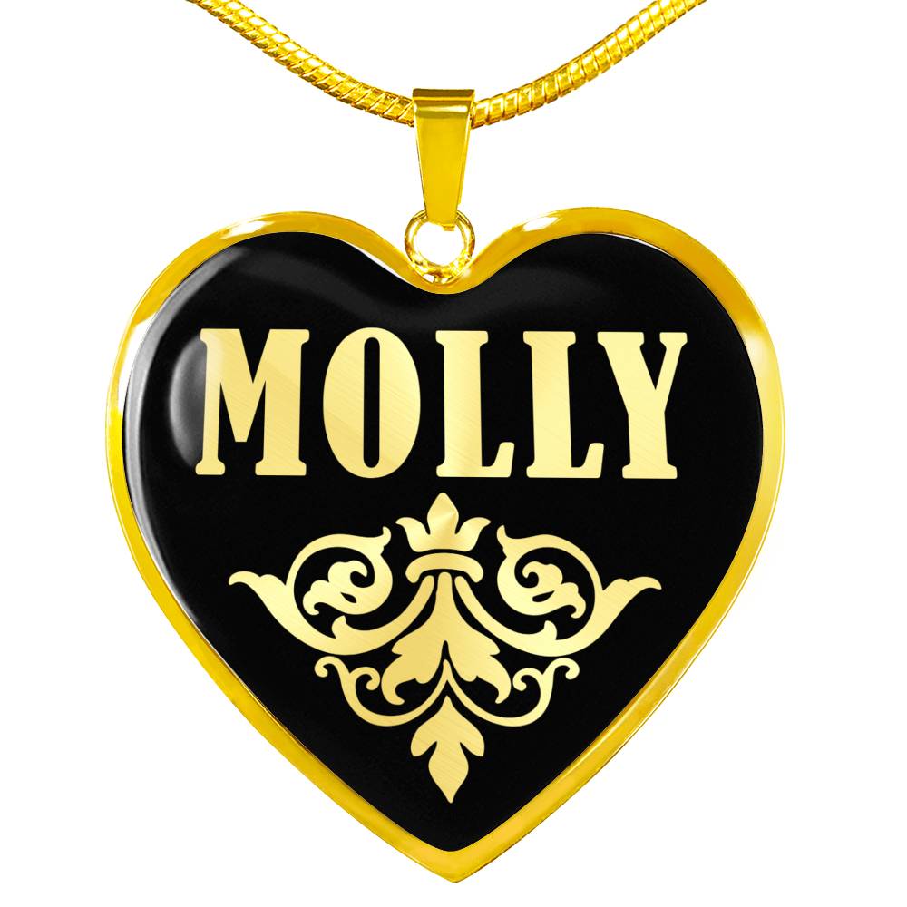 Molly v02 - 18k Gold Finished Heart Pendant Luxury Necklace