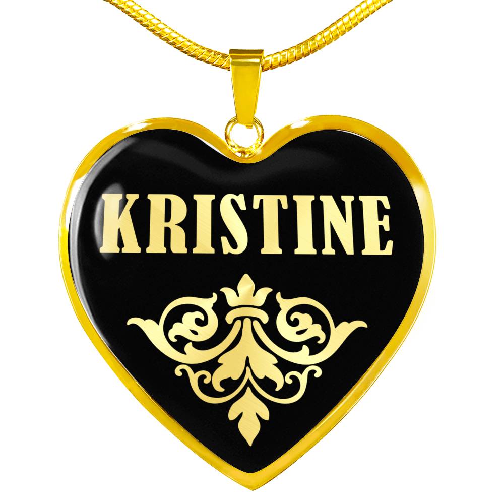 Kristine v02 - 18k Gold Finished Heart Pendant Luxury Necklace