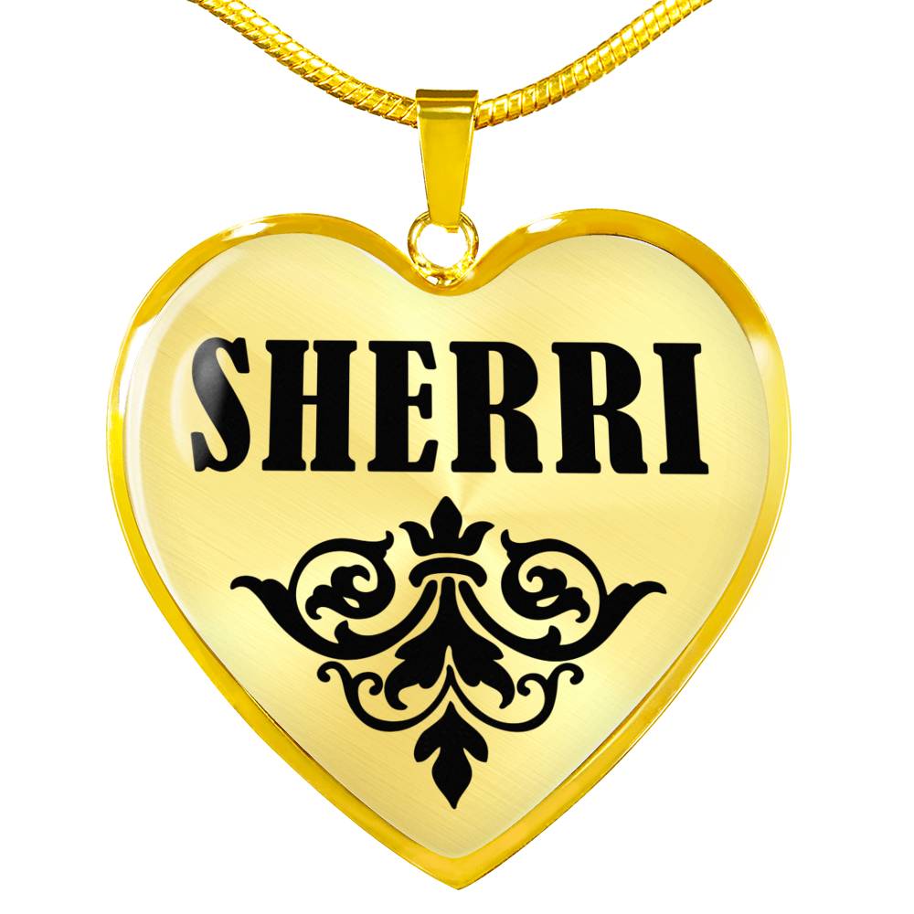 Sherri v01 - 18k Gold Finished Heart Pendant Luxury Necklace