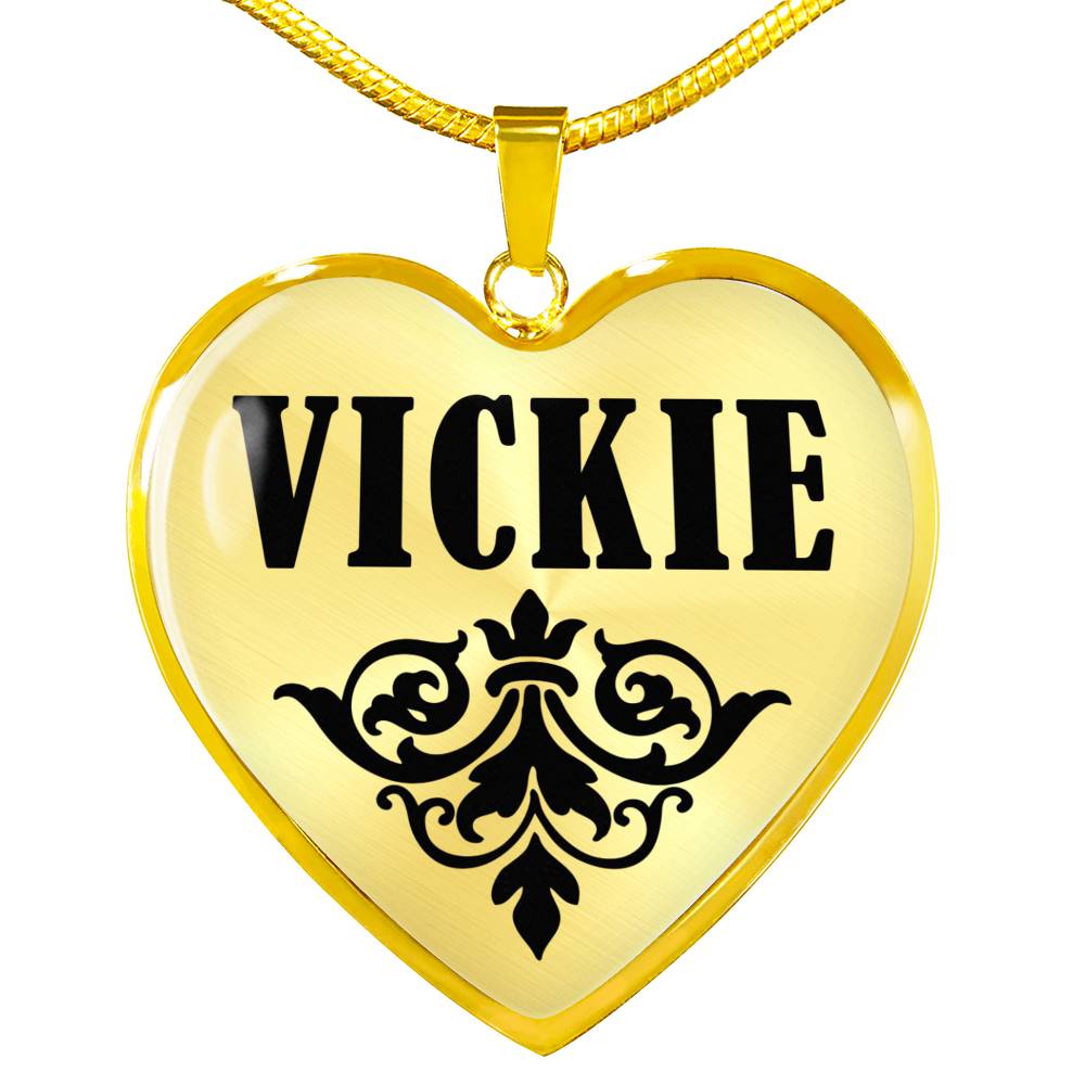Vickie v01 - 18k Gold Finished Heart Pendant Luxury Necklace