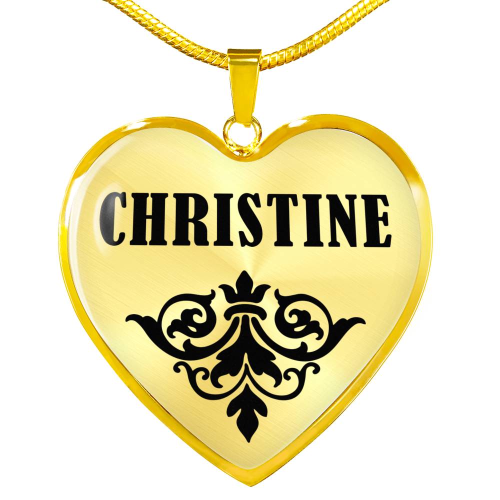 Christine v01 - 18k Gold Finished Heart Pendant Luxury Necklace