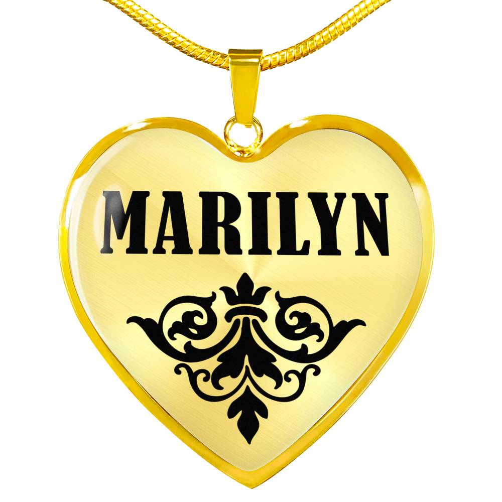 Marilyn v01 - 18k Gold Finished Heart Pendant Luxury Necklace