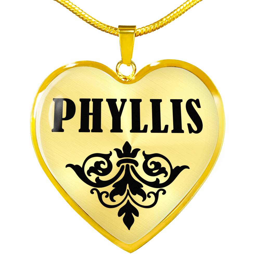 Phyllis v01 - 18k Gold Finished Heart Pendant Luxury Necklace