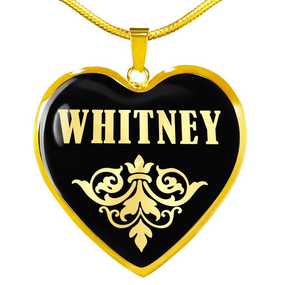 Whitney v02 - 18k Gold Finished Heart Pendant Luxury Necklace