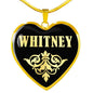 Whitney v02 - 18k Gold Finished Heart Pendant Luxury Necklace