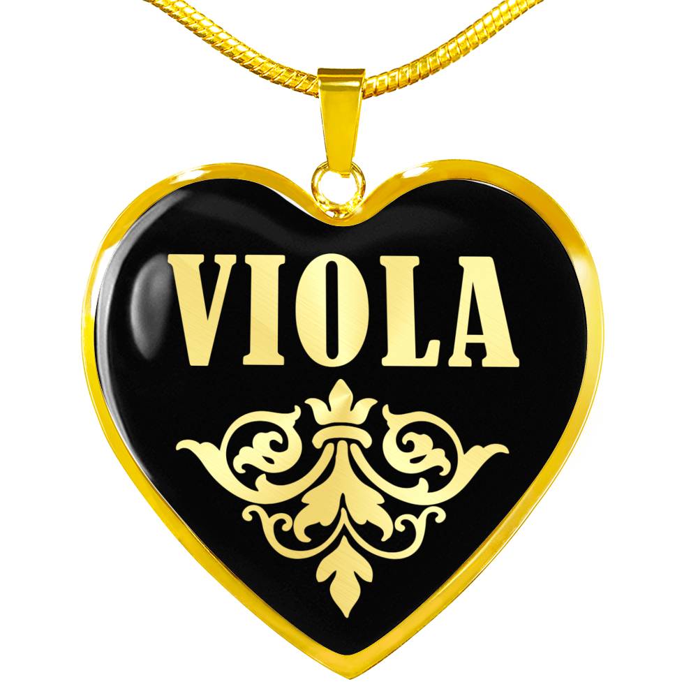 Viola v02 - 18k Gold Finished Heart Pendant Luxury Necklace