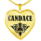 Candace v01 - 18k Gold Finished Heart Pendant Luxury Necklace