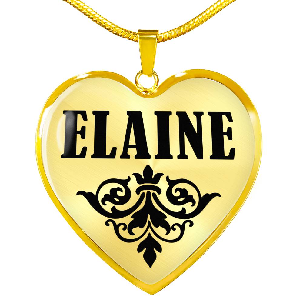 Elaine v01 - 18k Gold Finished Heart Pendant Luxury Necklace