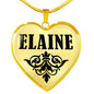 Elaine v01 - 18k Gold Finished Heart Pendant Luxury Necklace