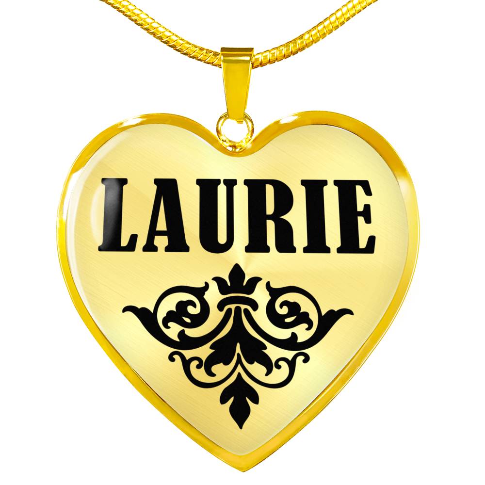 Laurie v01 - 18k Gold Finished Heart Pendant Luxury Necklace