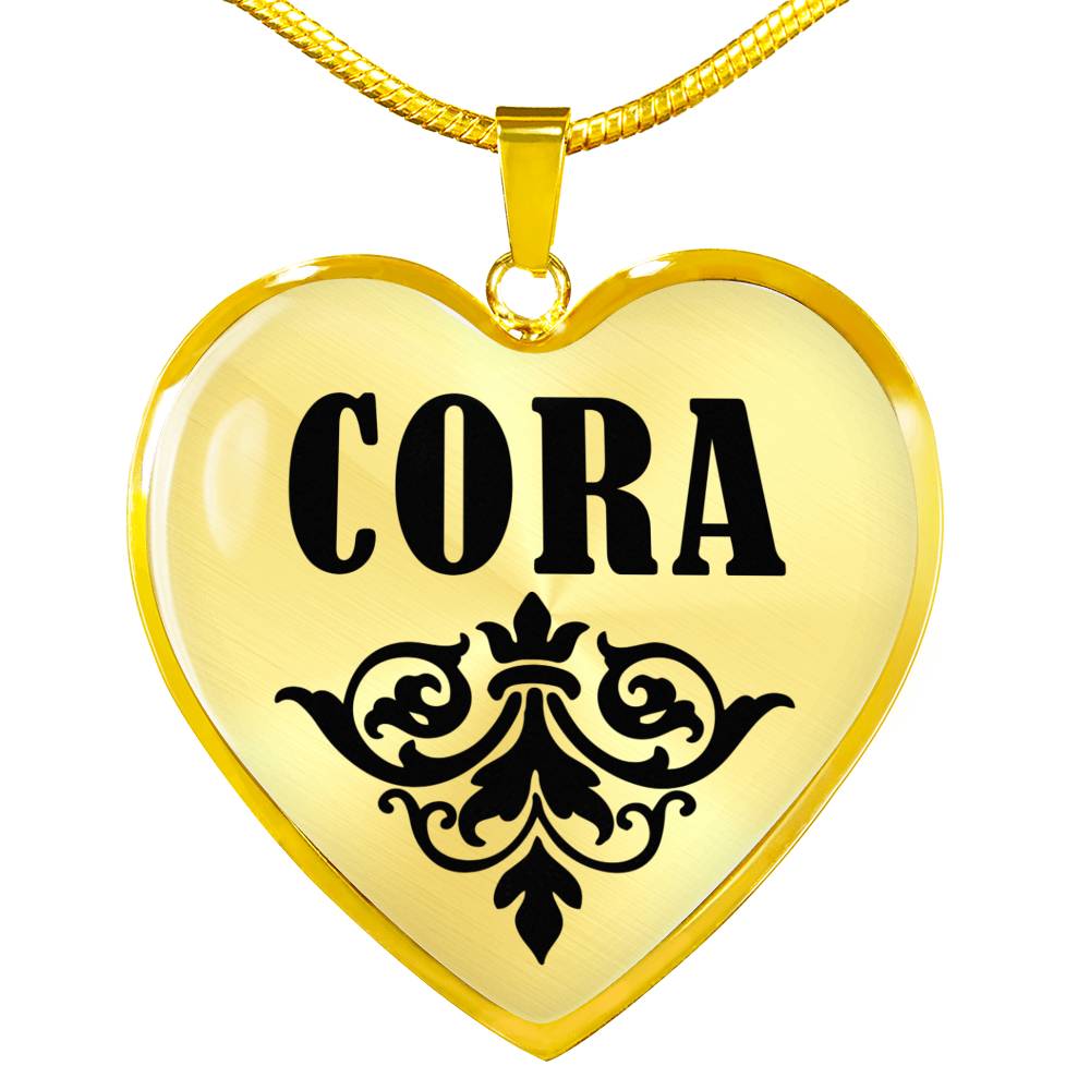 Cora v01 - 18k Gold Finished Heart Pendant Luxury Necklace