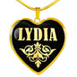 Lydia v02 - 18k Gold Finished Heart Pendant Luxury Necklace