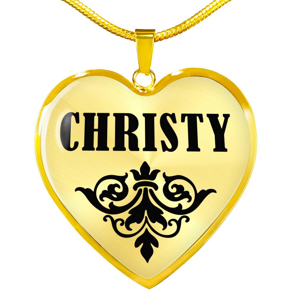 Christy v01 - 18k Gold Finished Heart Pendant Luxury Necklace