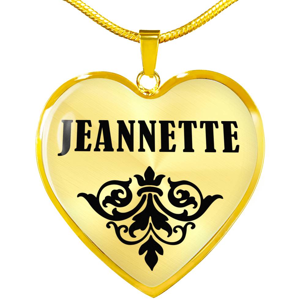 Jeannette v01 - 18k Gold Finished Heart Pendant Luxury Necklace