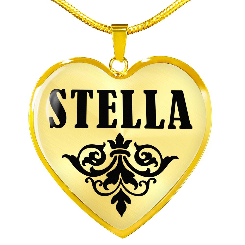 Stella v01 - 18k Gold Finished Heart Pendant Luxury Necklace