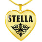 Stella v01 - 18k Gold Finished Heart Pendant Luxury Necklace