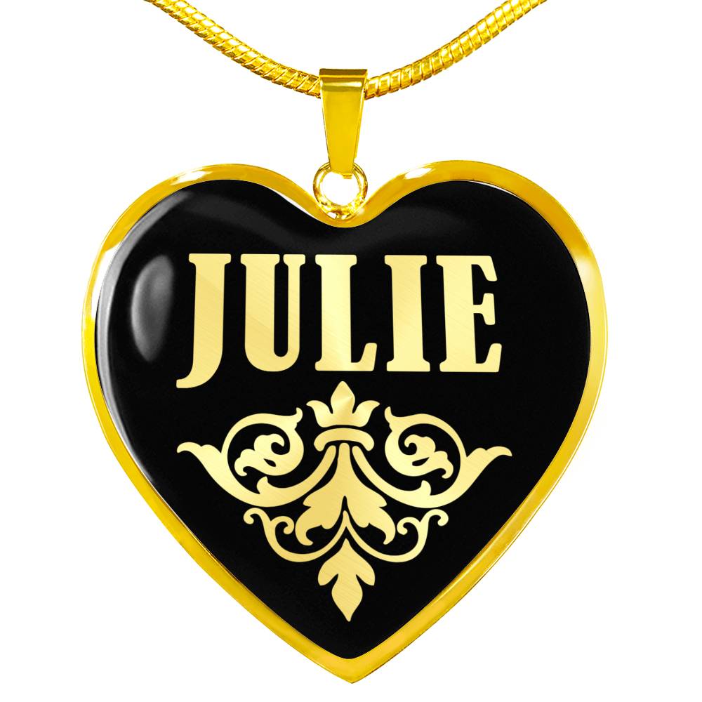 Julie v02 - 18k Gold Finished Heart Pendant Luxury Necklace