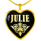 Julie v02 - 18k Gold Finished Heart Pendant Luxury Necklace