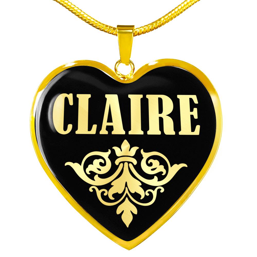 Claire v02 - 18k Gold Finished Heart Pendant Luxury Necklace