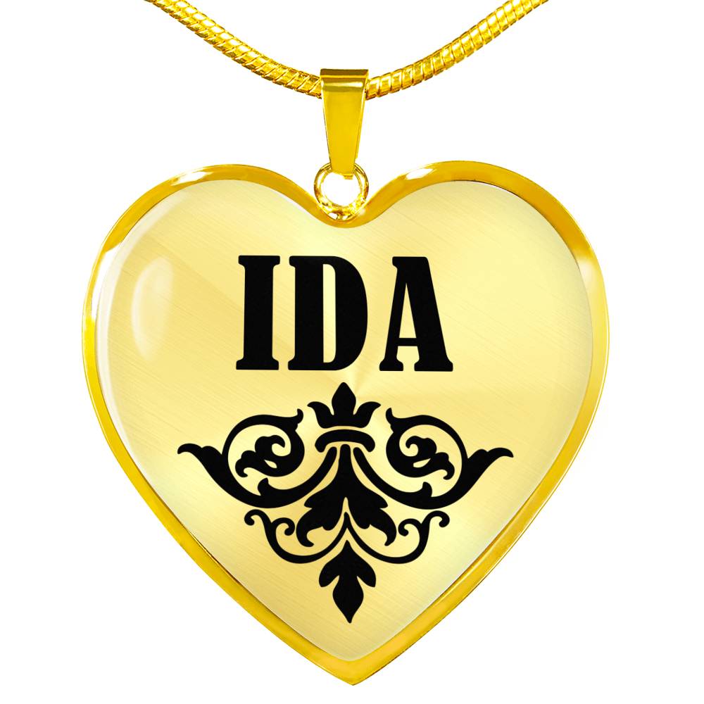 Ida v01 - 18k Gold Finished Heart Pendant Luxury Necklace