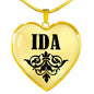 Ida v01 - 18k Gold Finished Heart Pendant Luxury Necklace