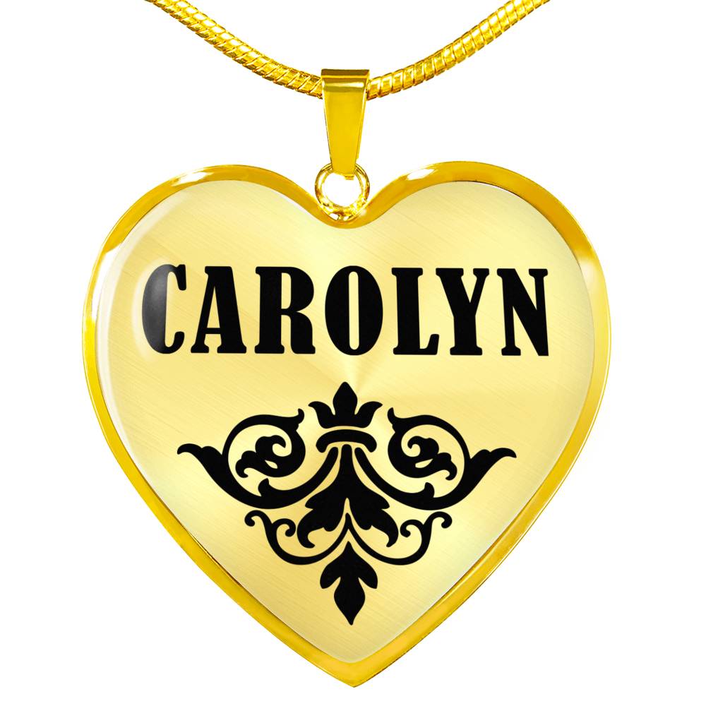 Carolyn v01 - 18k Gold Finished Heart Pendant Luxury Necklace