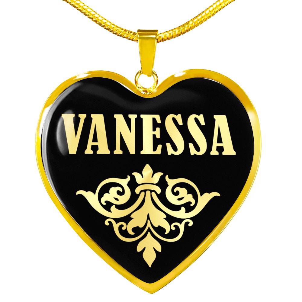 Vanessa v02 - 18k Gold Finished Heart Pendant Luxury Necklace