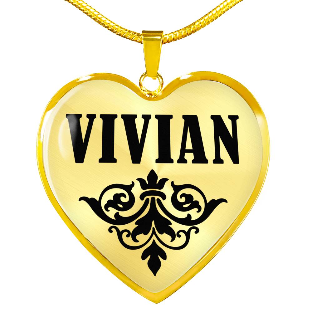 Vivian v01 - 18k Gold Finished Heart Pendant Luxury Necklace
