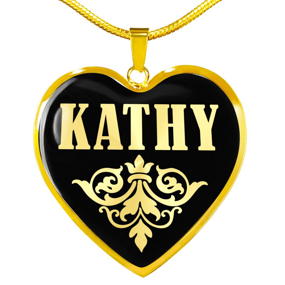 Kathy v02 - 18k Gold Finished Heart Pendant Luxury Necklace