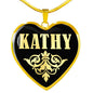 Kathy v02 - 18k Gold Finished Heart Pendant Luxury Necklace