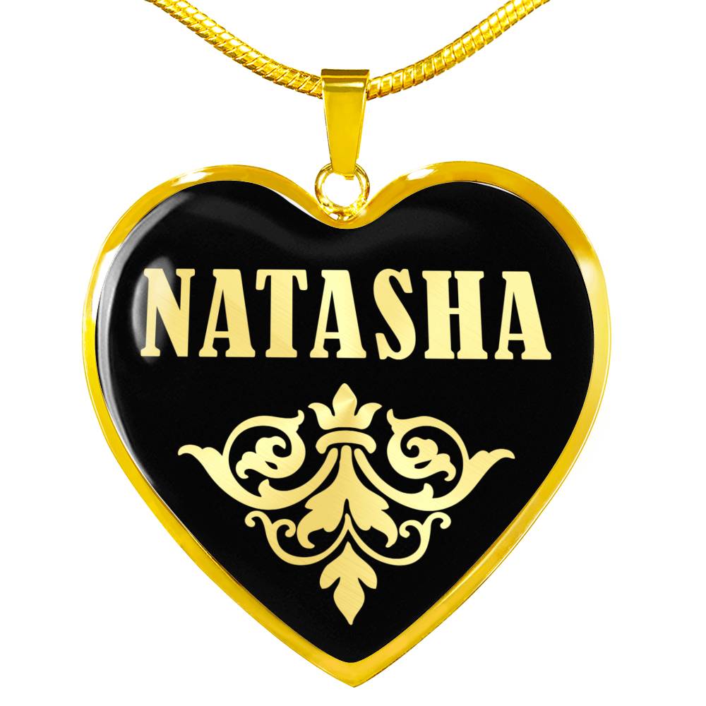 Natasha v02 - 18k Gold Finished Heart Pendant Luxury Necklace